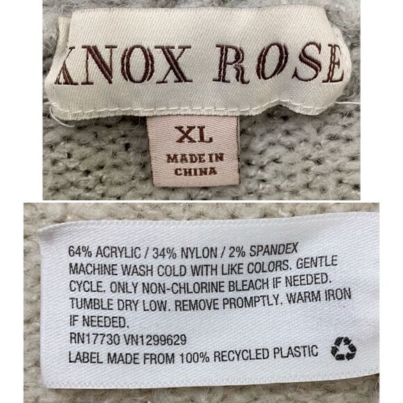 Knox Rose Women’s Size XL Color Block Open Front Midi Cardigan - Picture 12 of 13